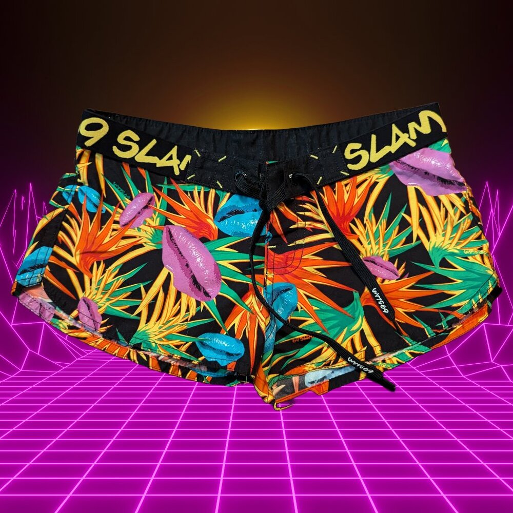 Women's 69 SLAM tropical lips board shorts xs (Thailand)